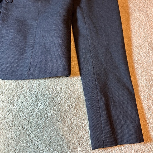 Ann Taylor cropped lined navy blue blazer 0P - Picture 5 of 7